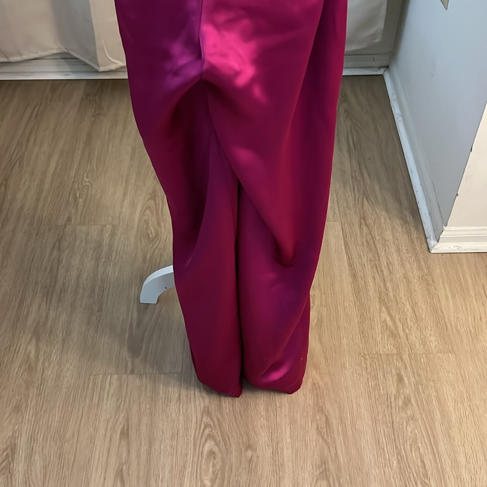 NWT INC Satin Fuschia Jumpsuit - Picture 4 of 7